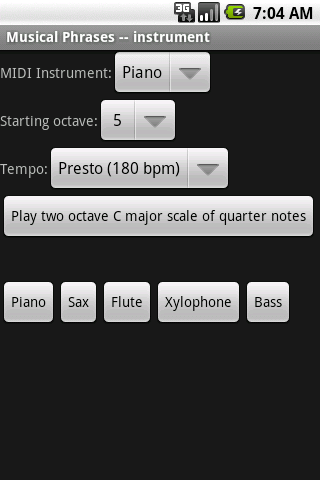 Instrument options screenshot